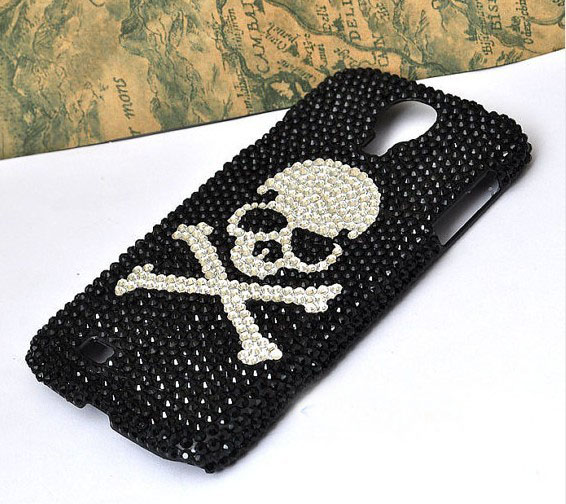 6c 6s Plus Skull Diamond Hard Back Mobile Phone Case Cover Sparkly Black Rhinestone Case Cover For Iphone 4 4s 5 7 5s 6 6 Plus Samsung Galaxy S7