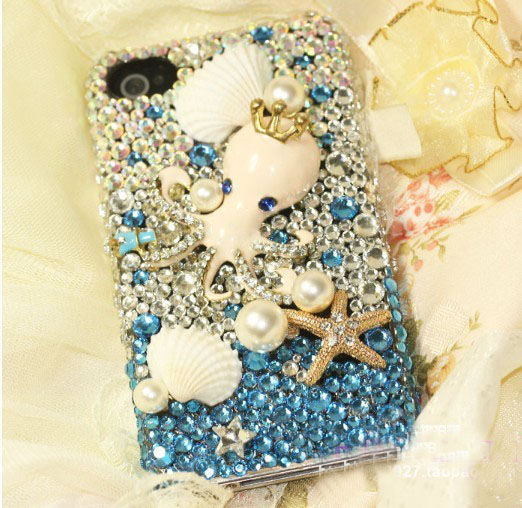 6c 6s Plus Beach Starfish Shell Hard Back Mobile Phone Case Cover Luxury Rhinestone Case Cover For Iphone 4 4s 5 7plus 5s 6 6 Plus Samsung Galaxy