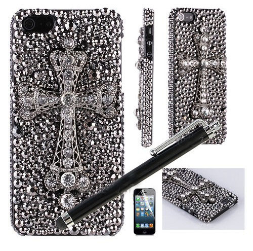 6c 6s Plus Luxury Diamond Cross Hard Back Mobile Phone Case Cover Bling Rhinestone Case Cover For Iphone 4 4s 5 7 5s 6 6 Plus Samsung Galaxy S7