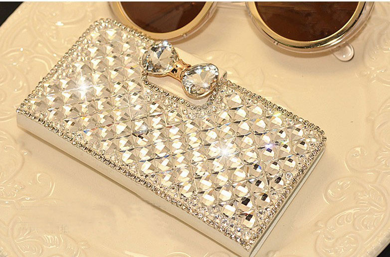 6c 6s Plus Bow-knot Diamond Leather Hard Back Mobile Phone Case Cover Bling Rhinestone Case Cover For Iphone 4 4s 5 7plus 5s 6 6 Plus Samsung