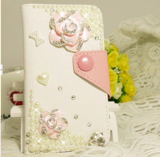 6c 6s Plus Sparkly Pearl Floral Hard Back Mobile Phone Case Cover Bling Girly Wallet Case Cover For Iphone 4 4s 5 7 5s 6 6 Plus Samsung Galaxy S7