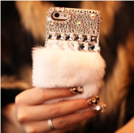 6s Plus 6c Fur Diamond Hard Back Mobile Phone Case Cover Sparkly Fashion Girly Case Cover For Iphone 4 4s 5 7 5s 6 6 Plus Samsung Galaxy S7 S4 S5