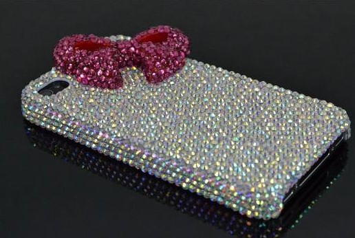 6s Plus 6c Rhinestone Bow Hard Back Mobile Phone Case Cover Bling Girly Case Cover For Iphone 4 4s 5 7plus 5s 6 6 Plus Samsung Galaxy S7 S4 S5