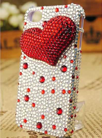 6s Plus 6c Fashion Love Rhinestone Hard Back Mobile Phone Case Cover Bling Girly Case Cover For Iphone 4 4s 5 7plus 5s 6 6 Plus Samsung Galaxy S7