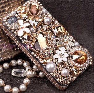 6s Plus 6c Luxury Pearl Floral Rhinestone Hard Back Mobile Phone Case Cover Bling Girly Case Cover For Iphone 4 4s 5 7 5s 6 6 Plus Samsung Galaxy