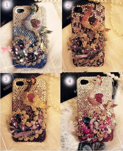 6s Plus 6c Sparkly Luxury Peacock Diamond Hard Back Mobile Phone Case Cover Bling Handmade Crystal Case Cover For Iphone 4 4s 5 7 5s 6 6 Plus