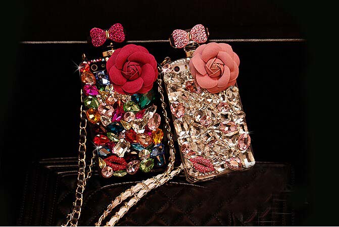 6s Plus 6c Muticolored Rhinestone Hard Back Bow Floral Mobile Phone Case Cover Bling Handmade Crystal Case Cover For Iphone 4 4s 5 7plus 5s 6 6
