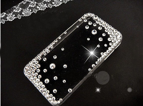 6s Plus 6c White Rhinestone Hard Back Mobile Phone Case Cover Bling Handmade Crystal Case Cover For Iphone 4 4s 5 7 5s 6 6 Plus Samsung Galaxy S7