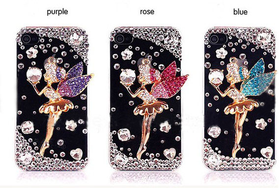 6s Plus 6c Cute Ballet Girl Rhinestone Hard Back Mobile Phone Case Cover Bling Handmade Crystal Case Cover For Iphone 4 4s 5 7 5s 6 6 Plus