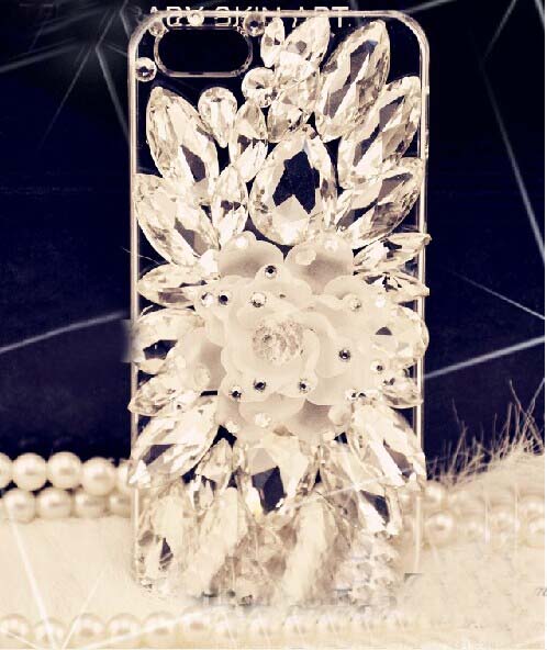 6c 6s Plus Floral Rhinestone Hard Back Mobile Phone Case Cover Bling Handmade Crystal Case Cover For Iphone 4 4s 5 7 5s 6 6 Plus Samsung Galaxy