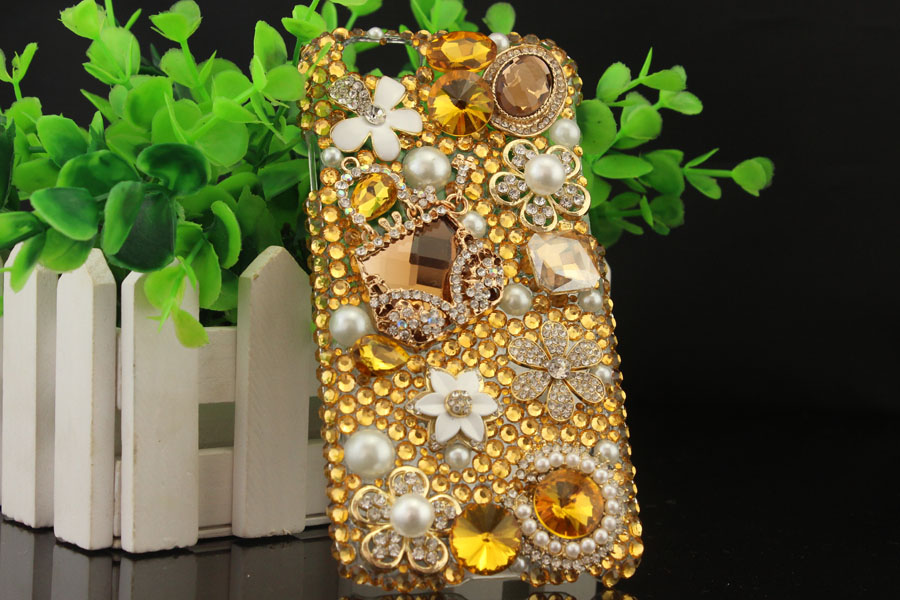 6c 6s Plus Golden Floral Rhinestone Hard Back Mobile Phone Case Cover Bling Handmade Crystal Case Cover For Iphone 4 4s 5 7 5s 6 6 Plus Samsung