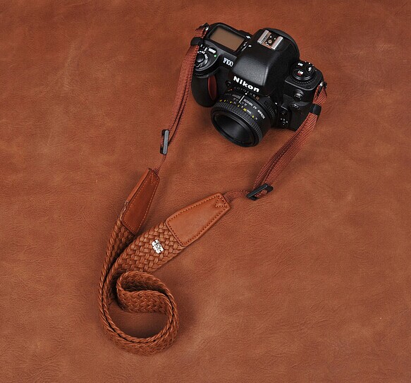 Brown Wax Rope High Quality Plait Comfortable Camera Strap Neck Strap Elastic Carrying A Classic For Canon Nikon Sony