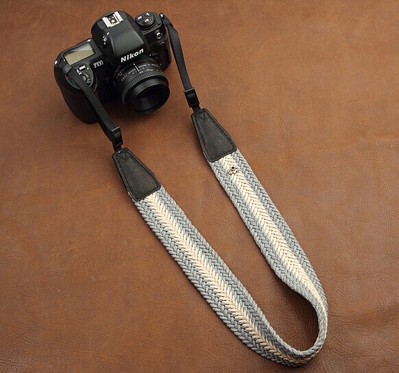 Gray Beige High Quality Plait Comfortable Camera Strap Neck Strap Elastic Carrying A Classic For Canon Nikon Sony