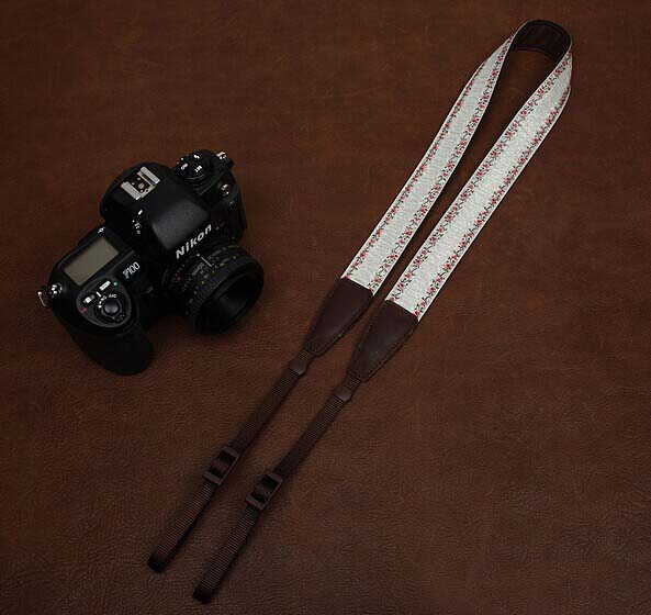 High Quality White Floral Comfortable Camera Strap Neck Strap Elastic Carrying A Classic For Canon Nikon Sony