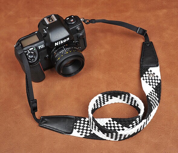 Black White Soft Plait National Wind Bohemian Comfortable Camera Strap Neck Strap Elastic Carrying A Classic For Canon Nikon Sony