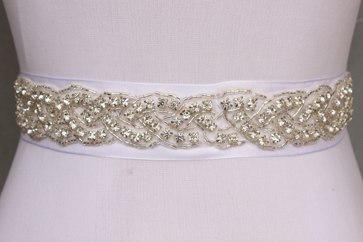 Simple Fashion Handmade Belt Rhinestone Beading Czech Stones Bridal Gown Sash Formal Wedding Evening Dresses Belt