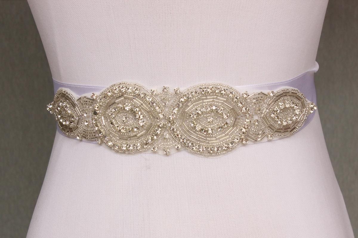 Hot Sparkly Handmade Crystal Rhinestone Czech Stones Beaded Wedding Bridal Sash Belt