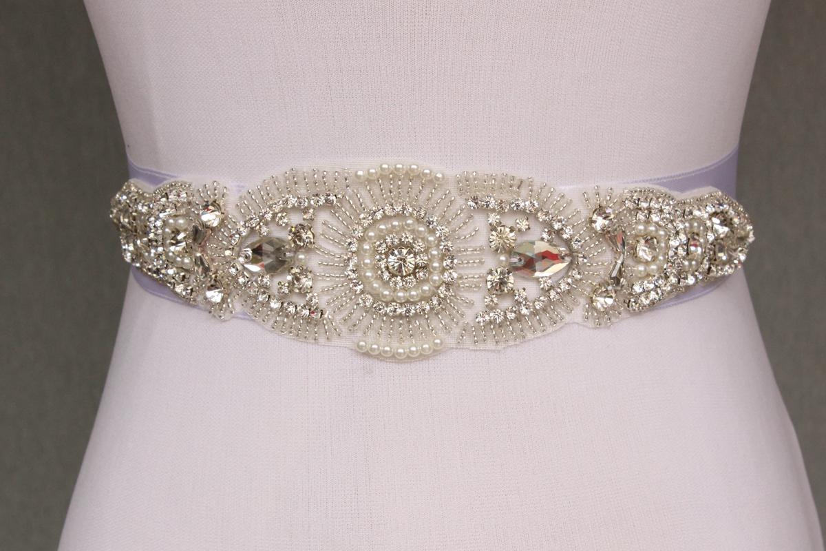 High Quality Handmade Pearl Crystal Rhinestone Beaded Czech Stones Wedding Gown Sash Formal Bridal Evening Dress Belt