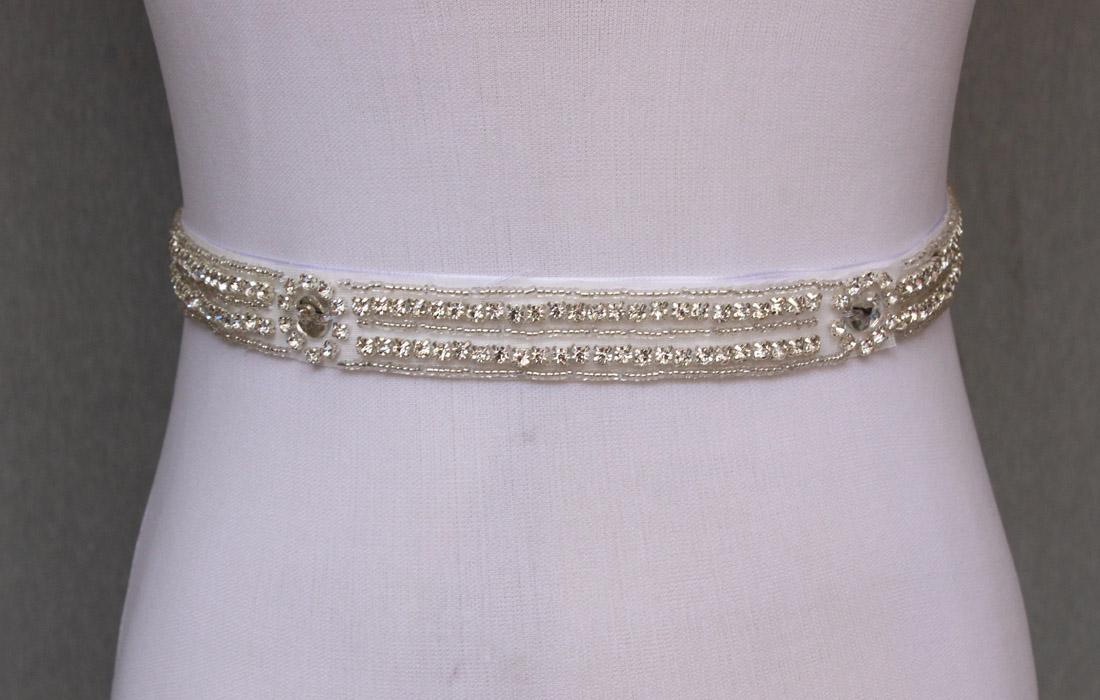 Simple Bridal Sash Handmade Crystals Beads Gorgeous Exquisite White Wedding Accessories Bride Belt Sash