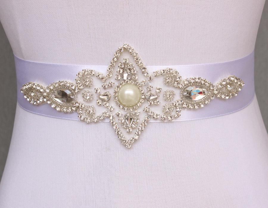 Shinning Bridal Sash Pearl And Rhinestone Bridal Waist Belt Beaded Wedding Accessories