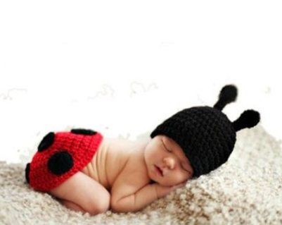 Beetle two - piece Hand knitted wool clothes photo prop one hundred days newborn baby photography baby clothes joker pictures clothes