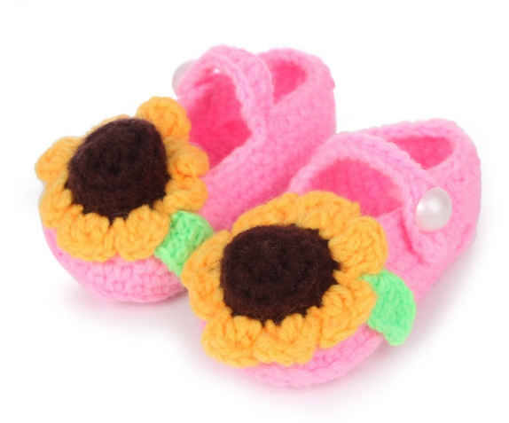 Sunflower Hand-woven Soft bottom baby shoes flower infant shoes toddler shoes Photography Props shoes