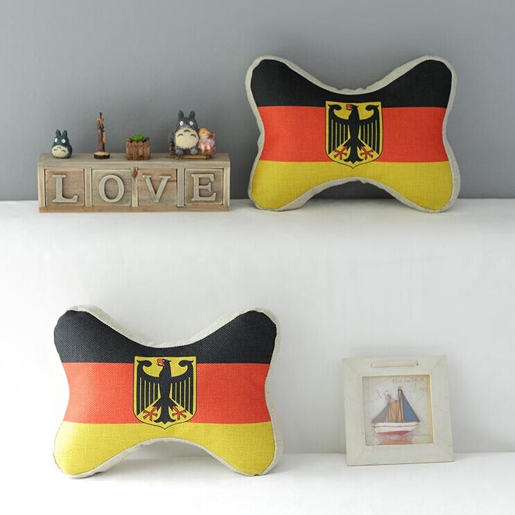 High Quality 2 Pcs A Set German Flag Headrests Cotton Linen Home Accesorries Soft Comfortable Pillow Cover Cushion Cover 45cmx45cm