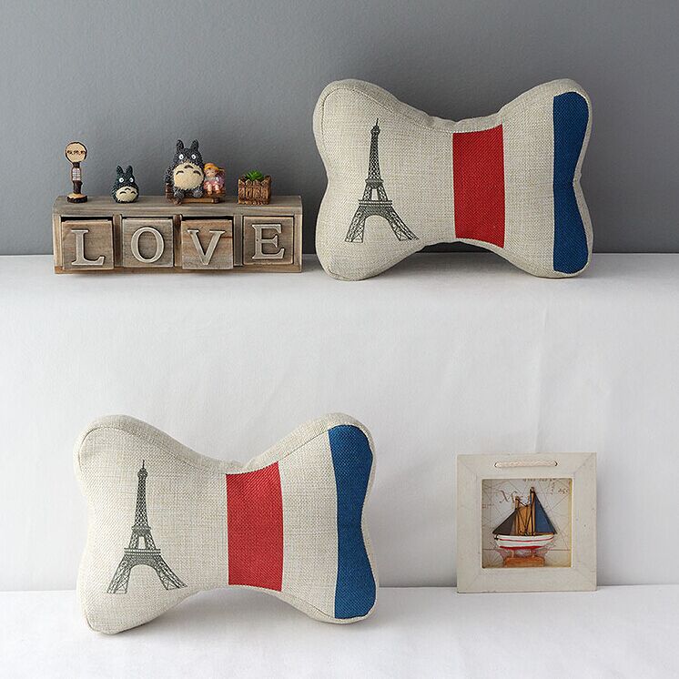 High Quality 2 Pcs A Set French Tower Headrests Cotton Linen Home Accesorries Soft Comfortable Pillow Cover Cushion Cover 45cmx45cm