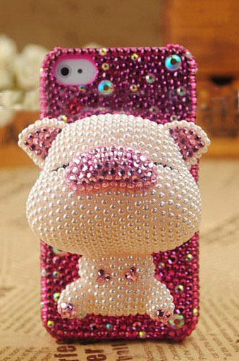 S6 Edge Iphone 6s Plus 7plus 5s Cute Pig Handmade Crystal Case Bling Rhinestone Pearl Phone Case For Iphone 6 And Samsung Case Diamond Frost