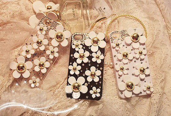 6s Plus 7plus Galaxy S6 Cases White Flower Iphone Case Bling Phone 6 Case For Iphone And Samsung Mobile Girly Oem Phone Case