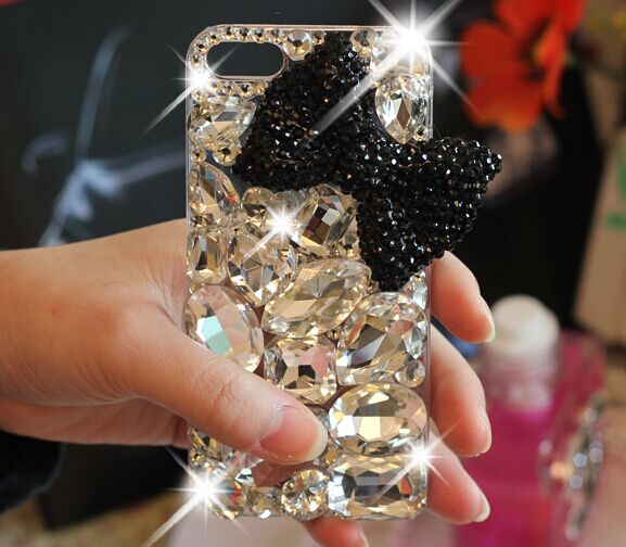 S6 Edge 6s Plus Iphone 5s 7plus 6 Crystal Cases Sparkly Black Bow Case For Iphone And Samsung Mobile Accept Oem Phone Case