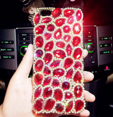 6s Plus 7plus Note4 Red Gem Iphone Case Bling Phone 6 6 Plus 6c Case For Iphone And Samsung Galaxy S6 Mobile Oem Phone Case