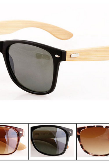 Retro Sunglasses Plastic Frame Handmade Natural Bamboo Leg Sunglasses Uv400