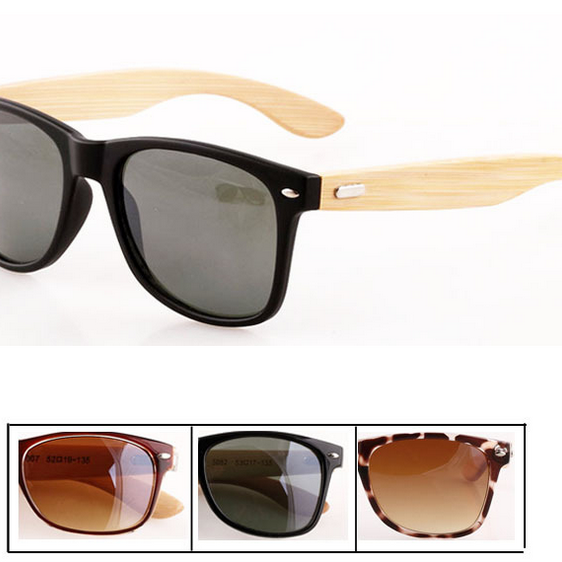 Retro sunglasses plastic frame handmade natural bamboo leg sunglasses UV400 